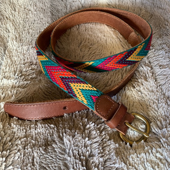 Eddie Bauer Accessories - Eddie Bauer Embroidered Leather Belt size large
